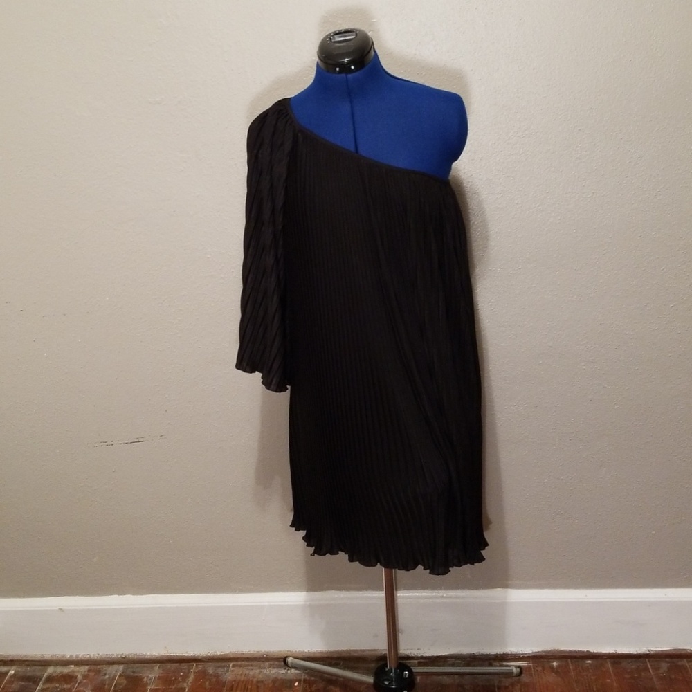 Black one shoulder ruffle dress or OBO